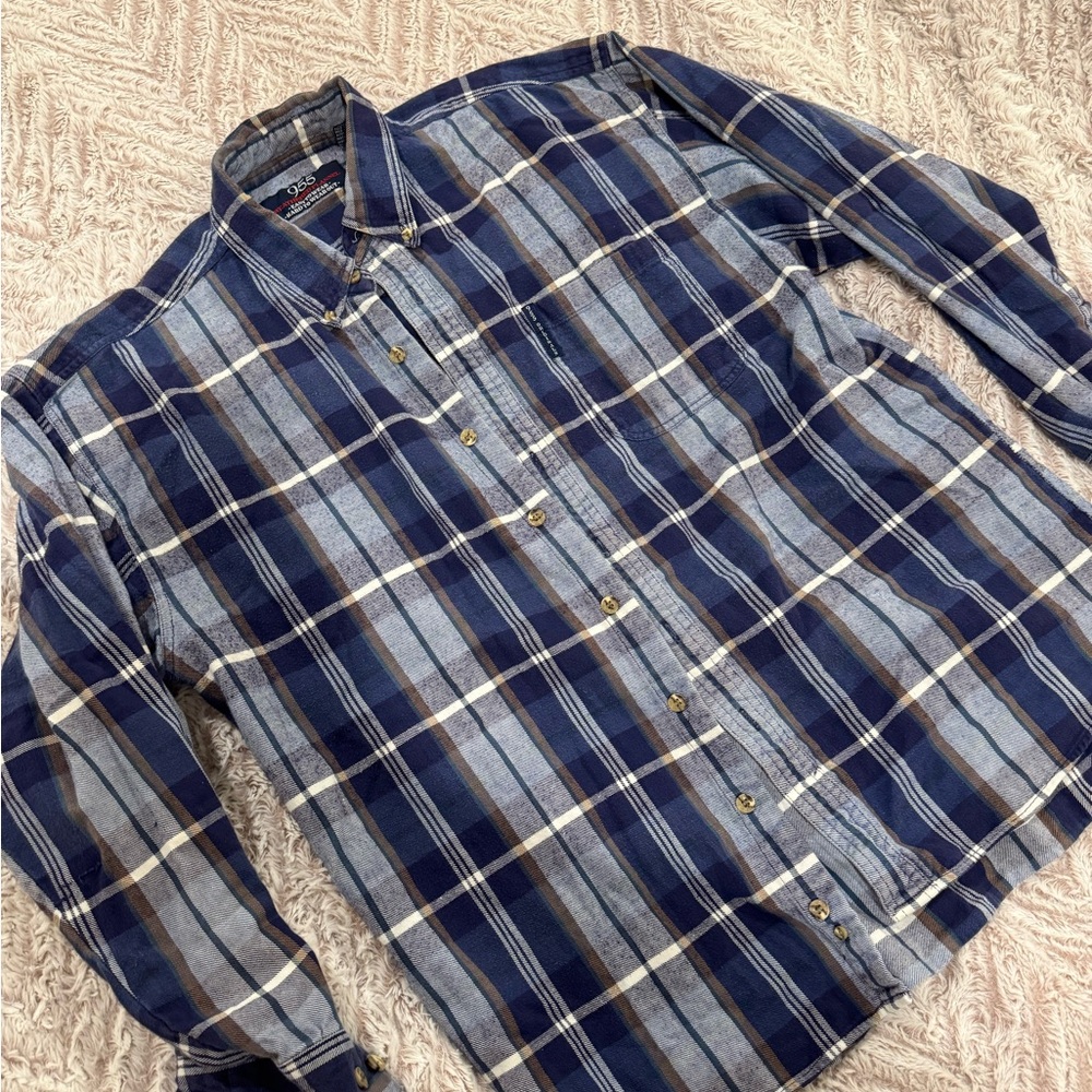 Pendleton Blue Gray Casual Button Down Shirt